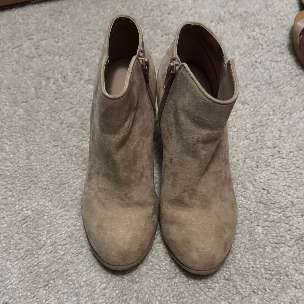 Old Navy Taupe Suede Ankle Booties